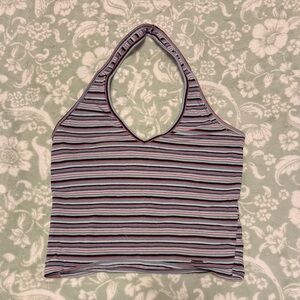 Hollister Striped Halter Neck Top